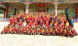 H.E. Dzogchen Rinpoche and the monks of Dzogchen Monastery, India