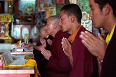 monks during prayers